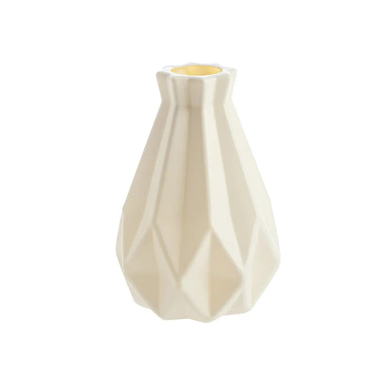 White Plastic Ceramic-Style Vase