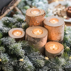 Rustic Wooden Candle & Plant Holder