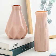 White Plastic Ceramic-Style Vase