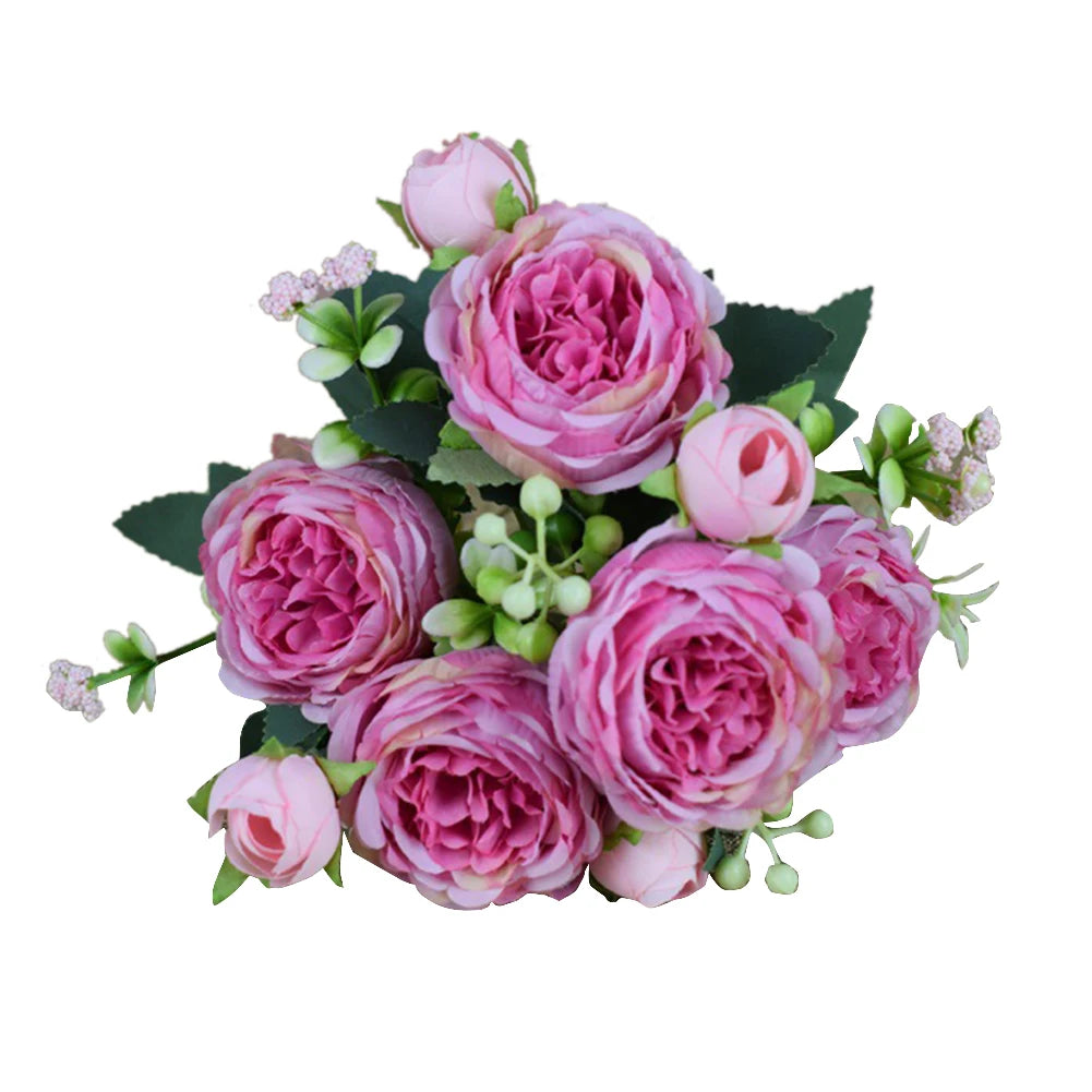 9-Head Artificial Peony Bouquet