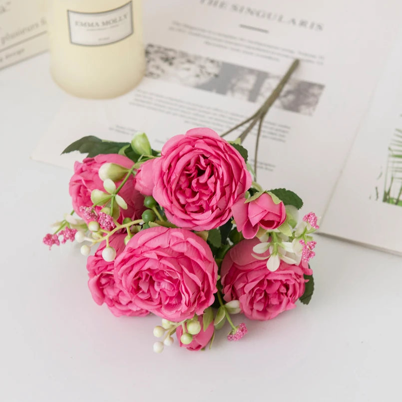 Artificial Peony & Rose Bouquet