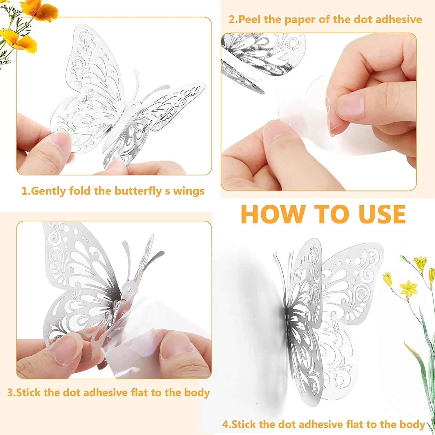 3D Hollow Butterfly Wall Stickers