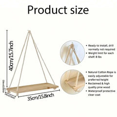 Wooden Hanging Swing Shelf