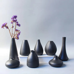 Handcrafted Black Ceramic Vase