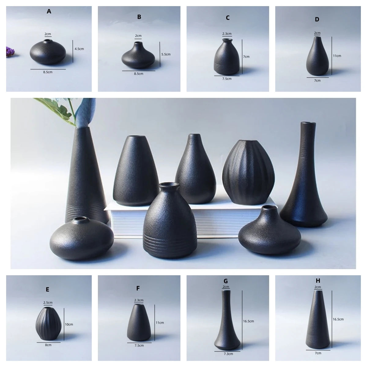 Handcrafted Black Ceramic Vase