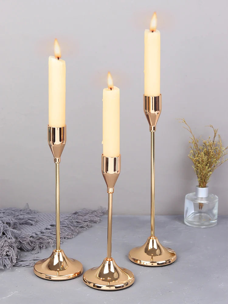 Elegant Metal Candle Holder Set