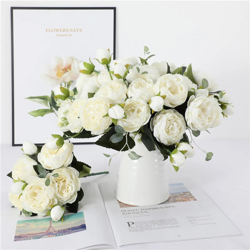 9-Head Artificial Peony Bouquet