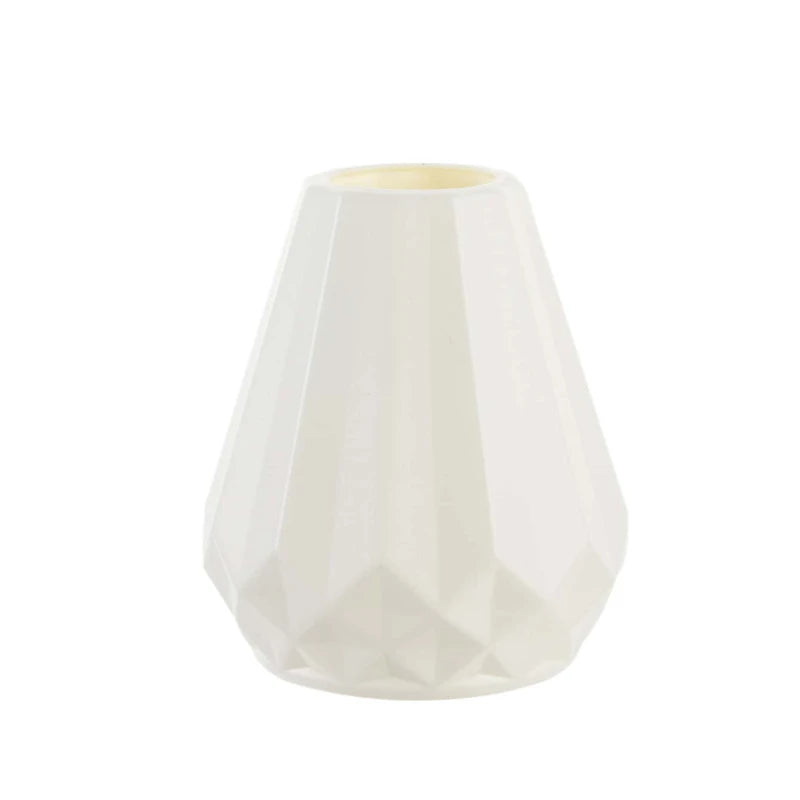 White Plastic Ceramic-Style Vase