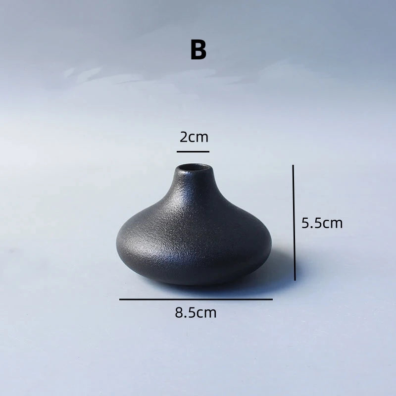 Handcrafted Black Ceramic Vase