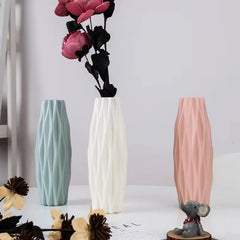 Diamond-Cut Plastic Vase Decor