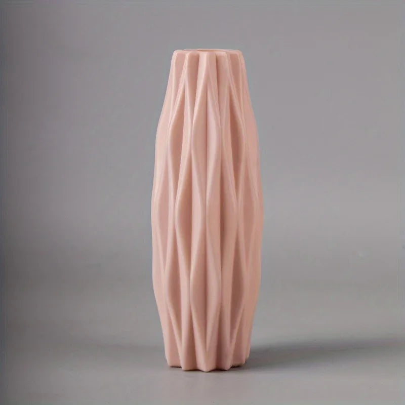 Diamond-Cut Plastic Vase Decor