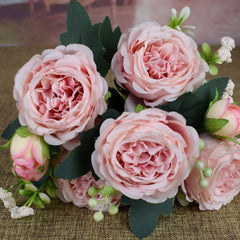 9-Head Artificial Peony Bouquet