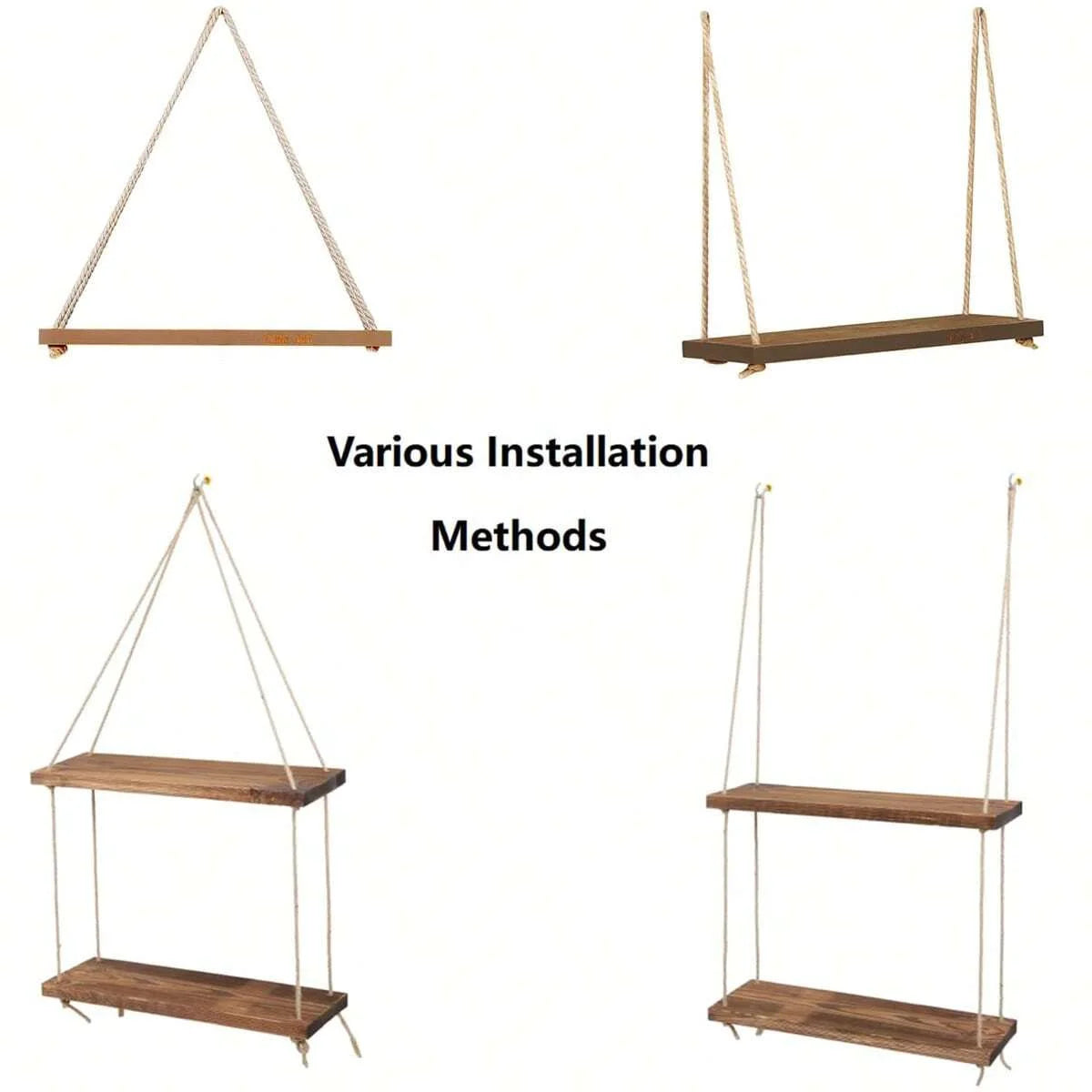 Wooden Hanging Swing Shelf