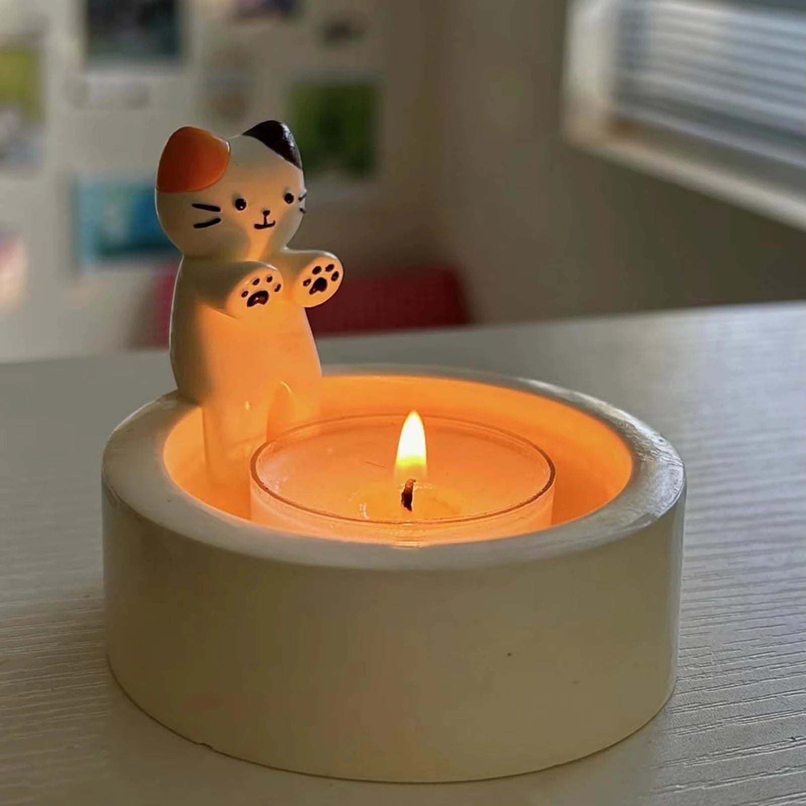 Cute Kitten Candle Holder