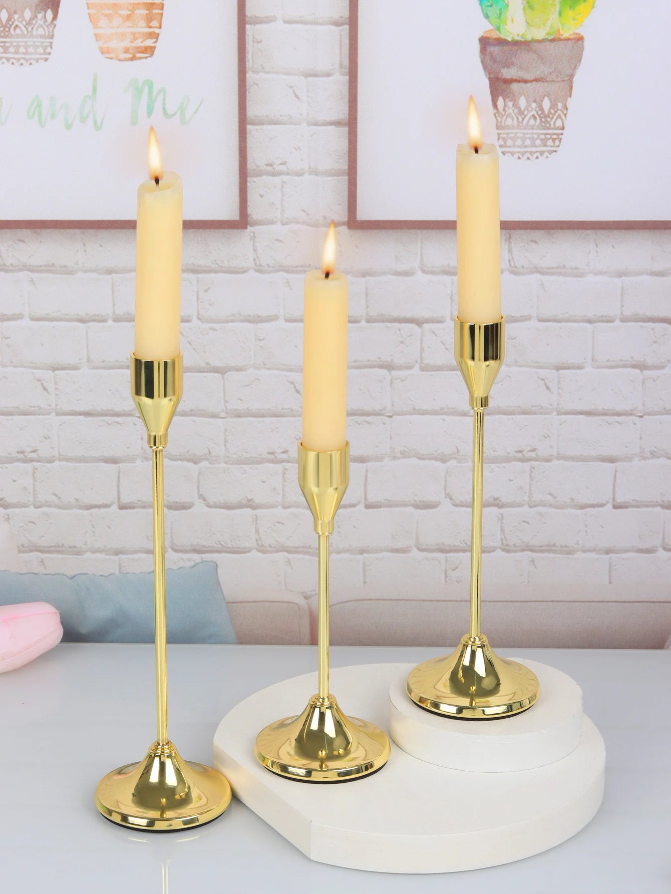 Elegant Metal Candle Holder Set