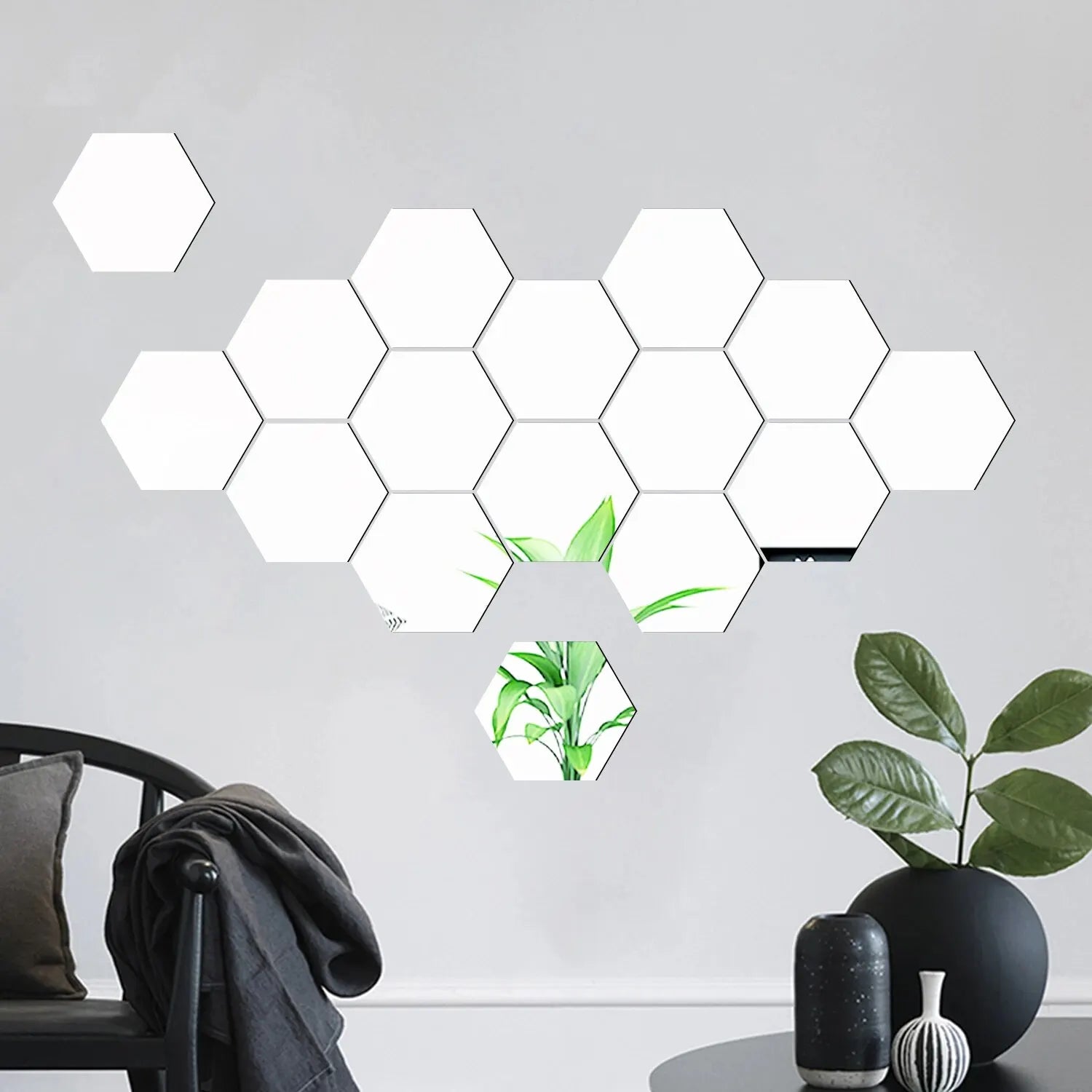 3D Hexagon Mirror Wall Stickers