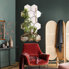 3D Hexagon Mirror Wall Stickers