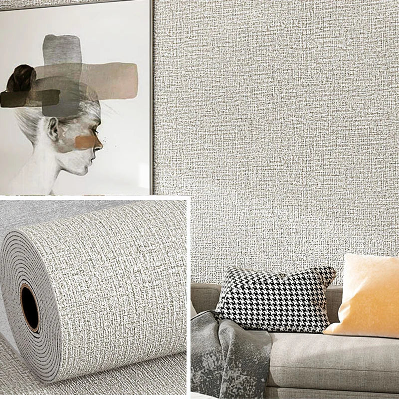 Self-Adhesive 3D Linen Wallpaper