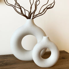 Nordic Hollow Ceramic Donut Vase