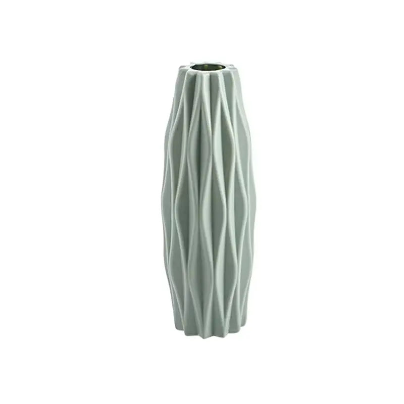 White Plastic Ceramic-Style Vase