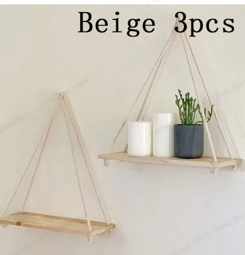 Wooden Hanging Swing Shelf