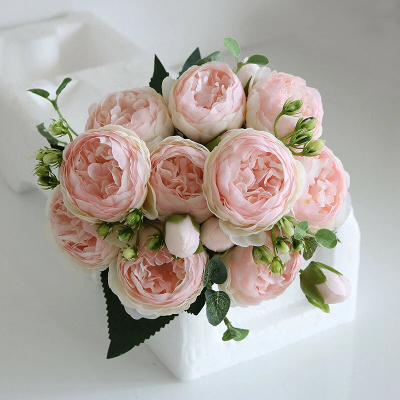 9-Head Artificial Peony Bouquet