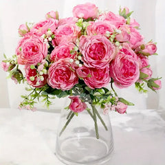 Rose Pink Artificial Peony Bouquet