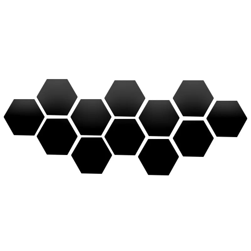 3D Hexagon Acrylic Mirror Stickers