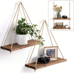 Wooden Hanging Swing Shelf