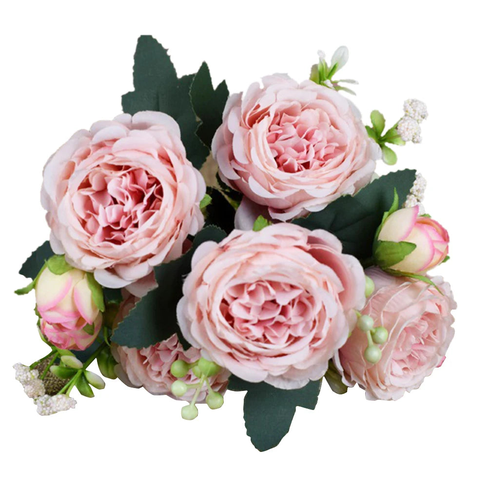 9-Head Artificial Peony Bouquet