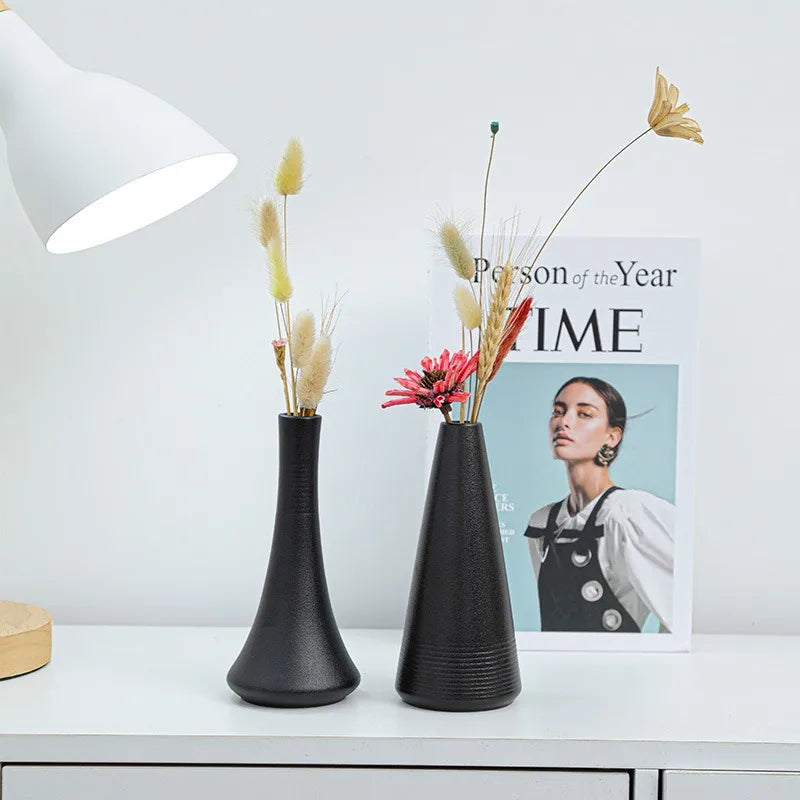 Handcrafted Black Ceramic Vase