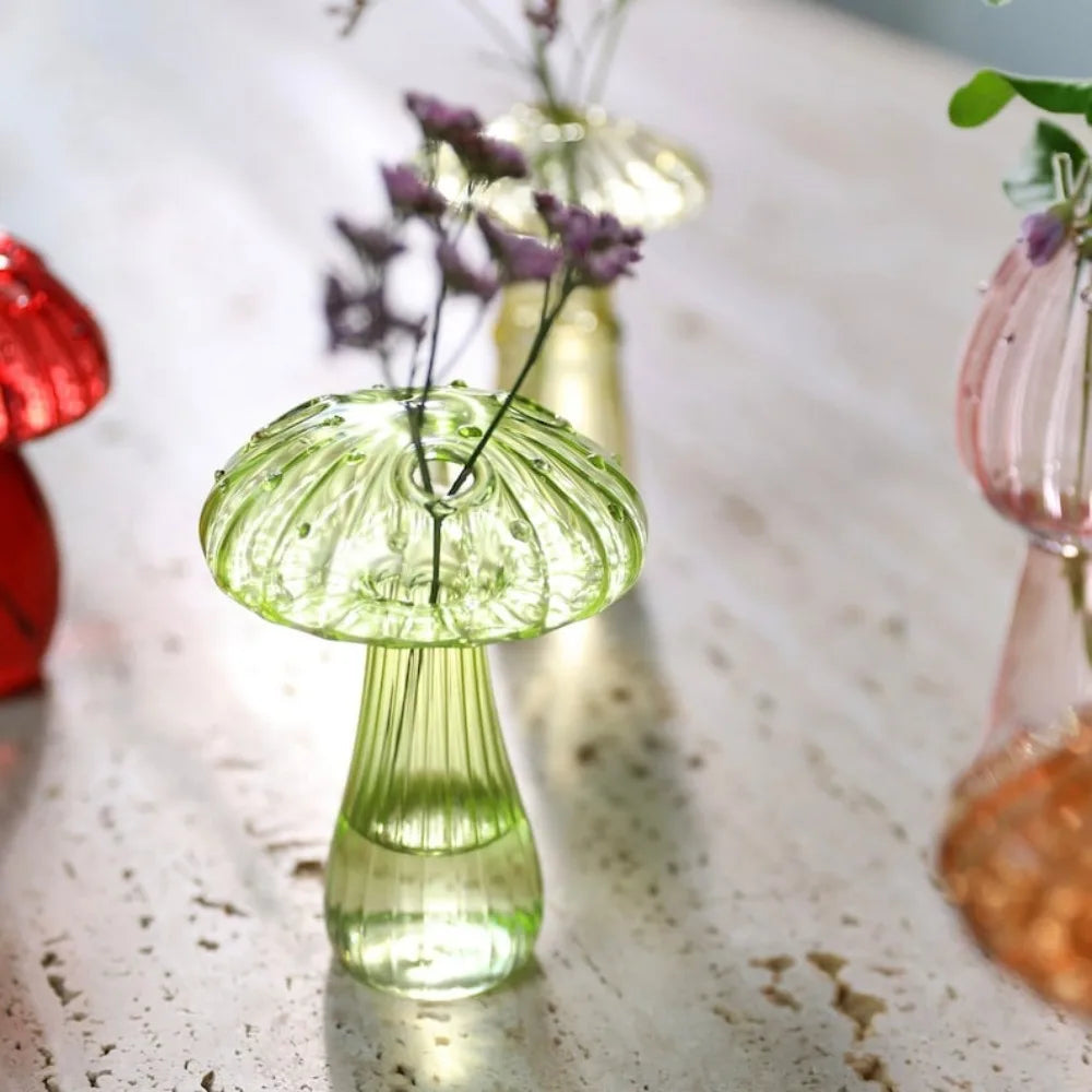 Jelly Color Mushroom Glass Vase