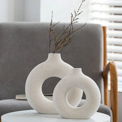 Nordic Hollow Ceramic Donut Vase