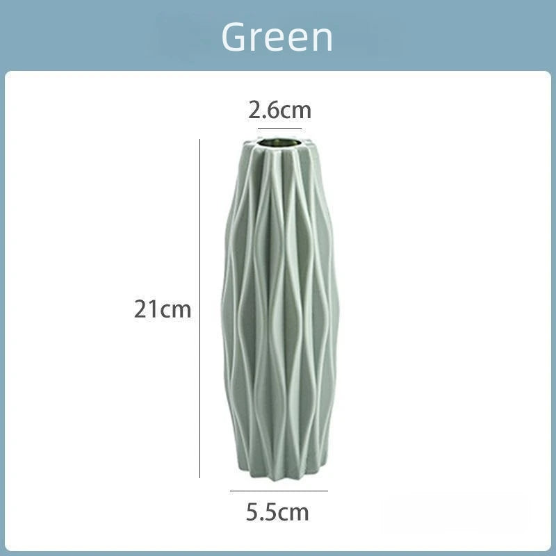 Diamond-Cut Plastic Vase Decor