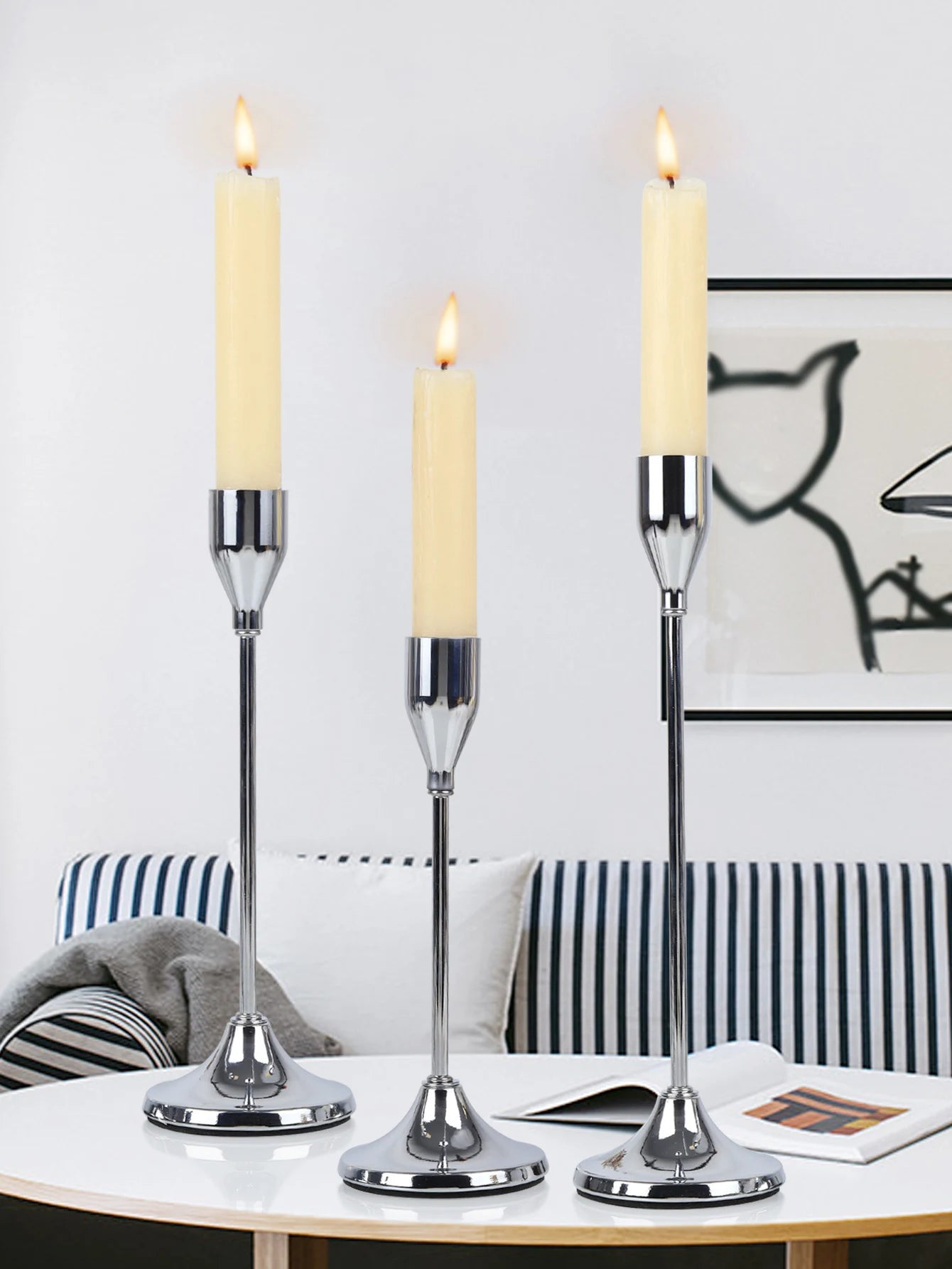 Elegant Metal Candle Holder Set