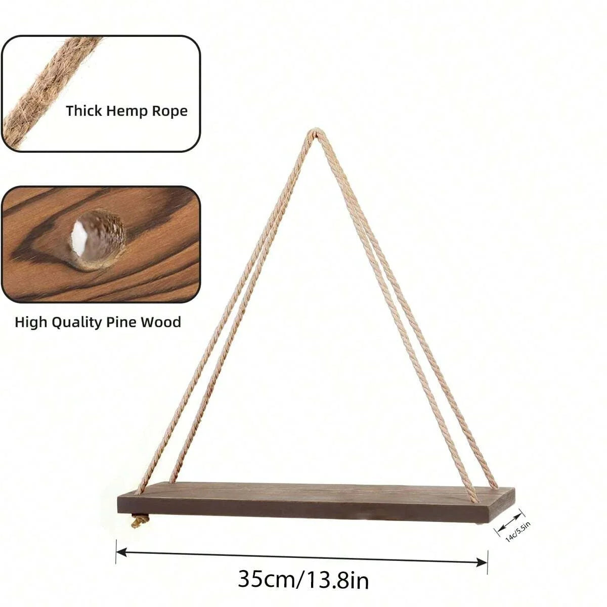 Wooden Hanging Swing Shelf